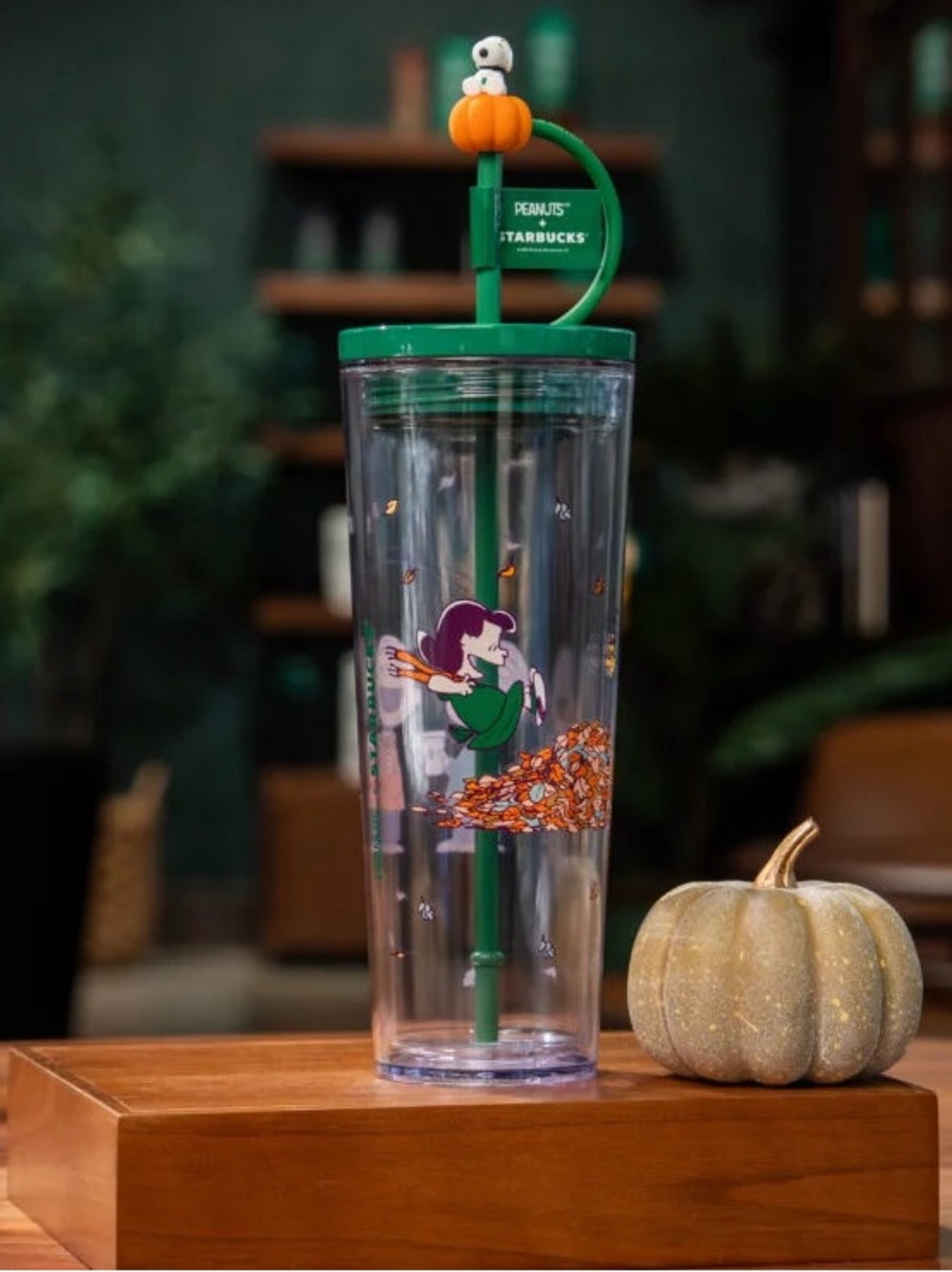 Starbucks x Peanuts Fall Clear Tumbler with Pumpkin Topper 2026